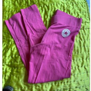 Converse Girls Pink and White Leggings Size Large NWT